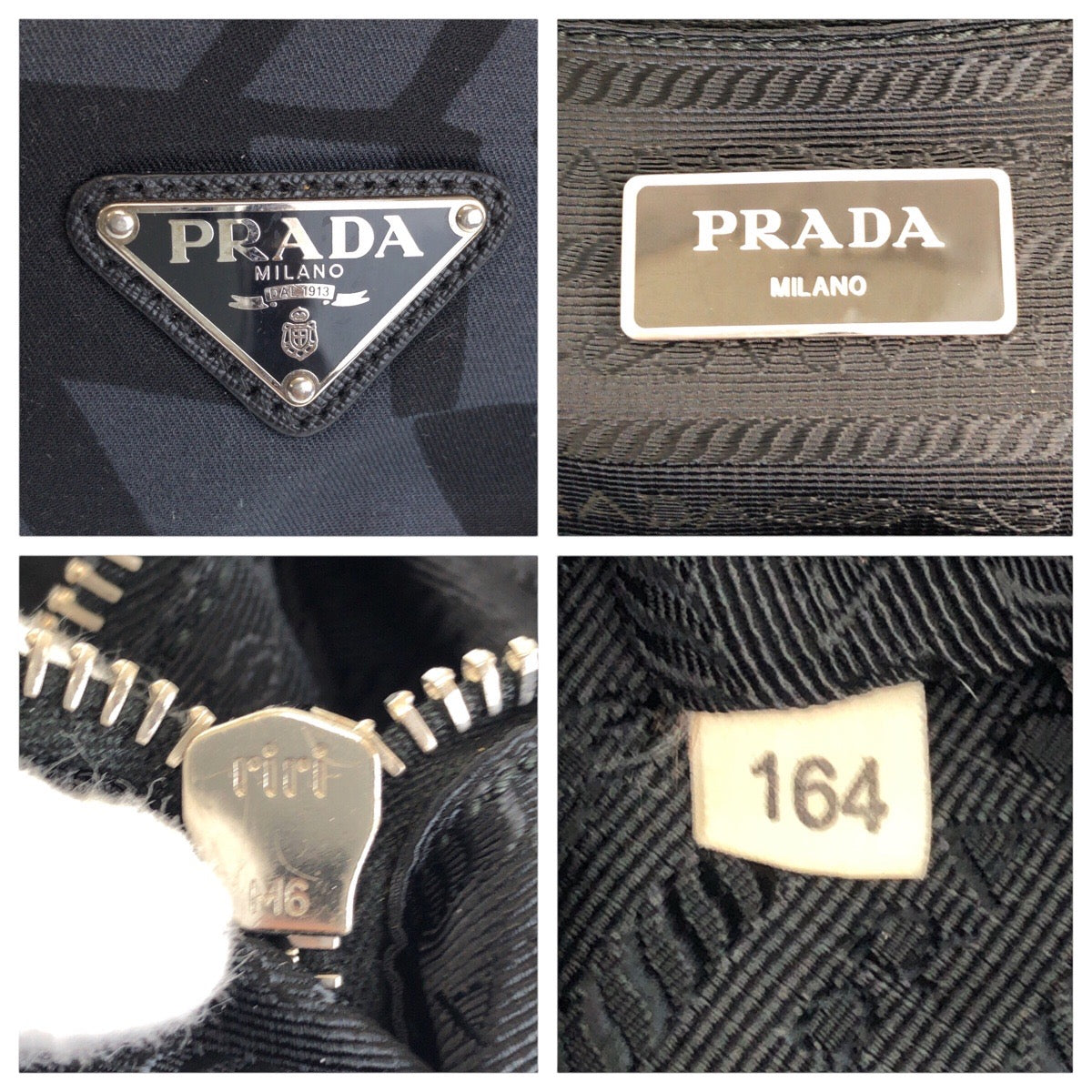 16637
PRADA プラダ 三角ロゴプレート グレー ブラック シルバー金具 キャンバス / レザー トートバッグ ショルダーバッグ 2way  レディース ABP41