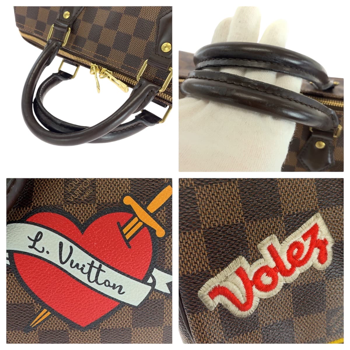 16638
LOUIS VUITTON ルイヴィトン ダミエ スピーディ30 バンドリエール パッチーズ ブラウン マルチカラー ゴールド金具 PVC N40060 ハンドバッグ ショルダーバッグ ミニボストンバッグ 2way  レディース