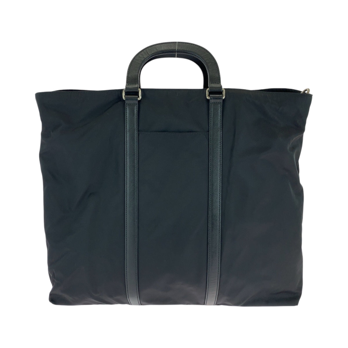 16640
PRADA プラダ テスート 三角ロゴプレート ブラック 黒 シルバー金具 ナイロン VA0523 ハンドバッグ トートバッグ ビジネスバッグ メンズ A48