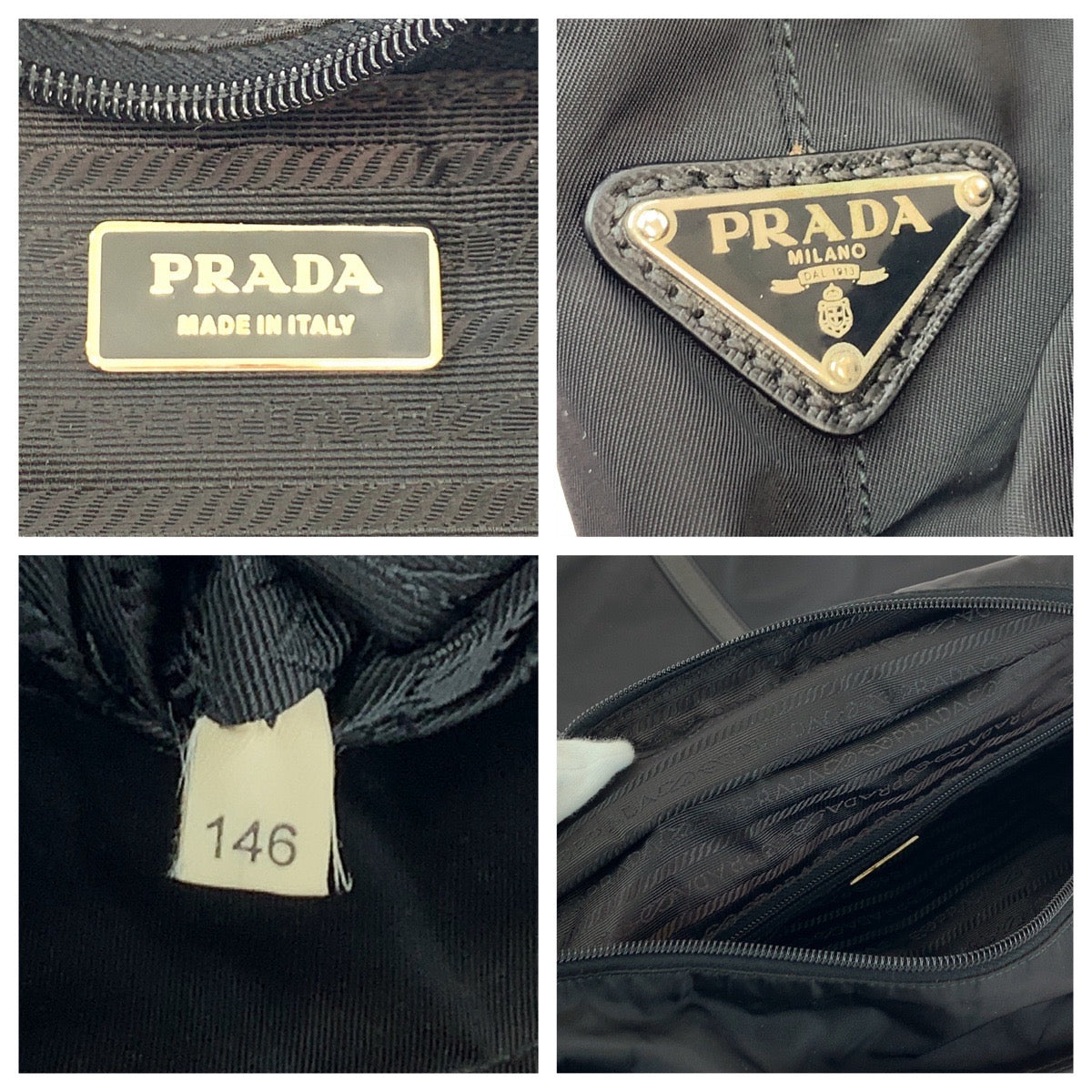 16640
PRADA プラダ テスート 三角ロゴプレート ブラック 黒 シルバー金具 ナイロン VA0523 ハンドバッグ トートバッグ ビジネスバッグ  メンズ A48