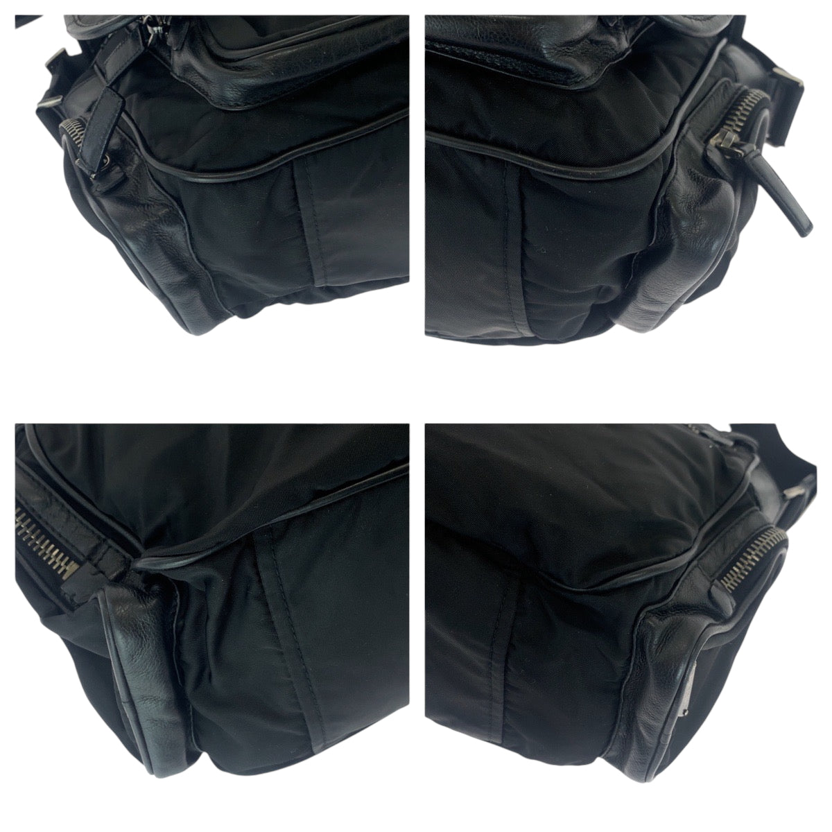 16644
PRADA プラダ テスート 三角ロゴプレート ブラック 黒 シルバー金具 ナイロン ショルダーバッグ メッセンジャーバッグ  メンズ ABP56