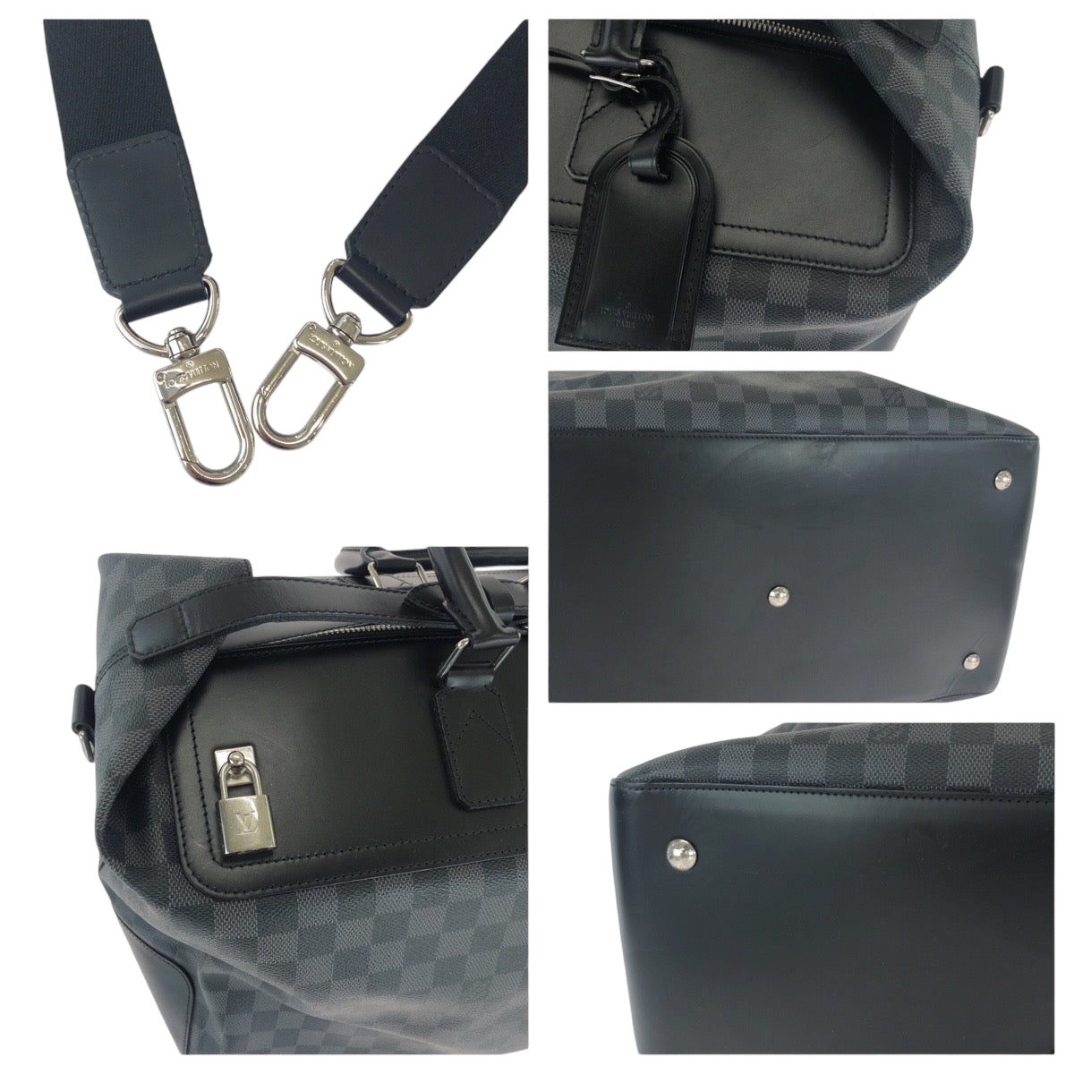 16649
LOUIS VUITTON ルイヴィトン ダミエ グラフィット ネオ グリニッジ ブラック 黒 グレー シルバー金具 PVC N41164 ボストンバッグ ショルダーバッグ 2way  メンズ A180