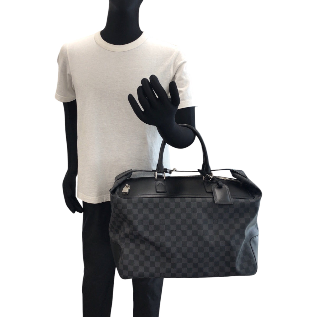 16649
LOUIS VUITTON ルイヴィトン ダミエ グラフィット ネオ グリニッジ ブラック 黒 グレー シルバー金具 PVC N41164 ボストンバッグ ショルダーバッグ 2way  メンズ A180