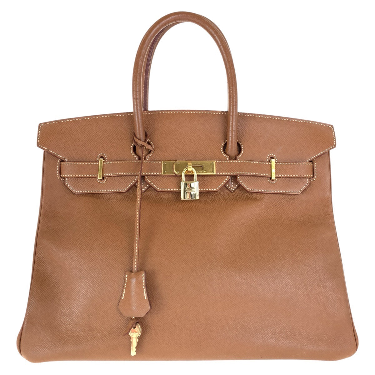 16650
HERMES エルメス ヴィンテージ バーキン 35 ゴールド ブラウン ゴールド金具 クシュベル ハンドバッグ トートバッグ ◻︎A刻印  レディース