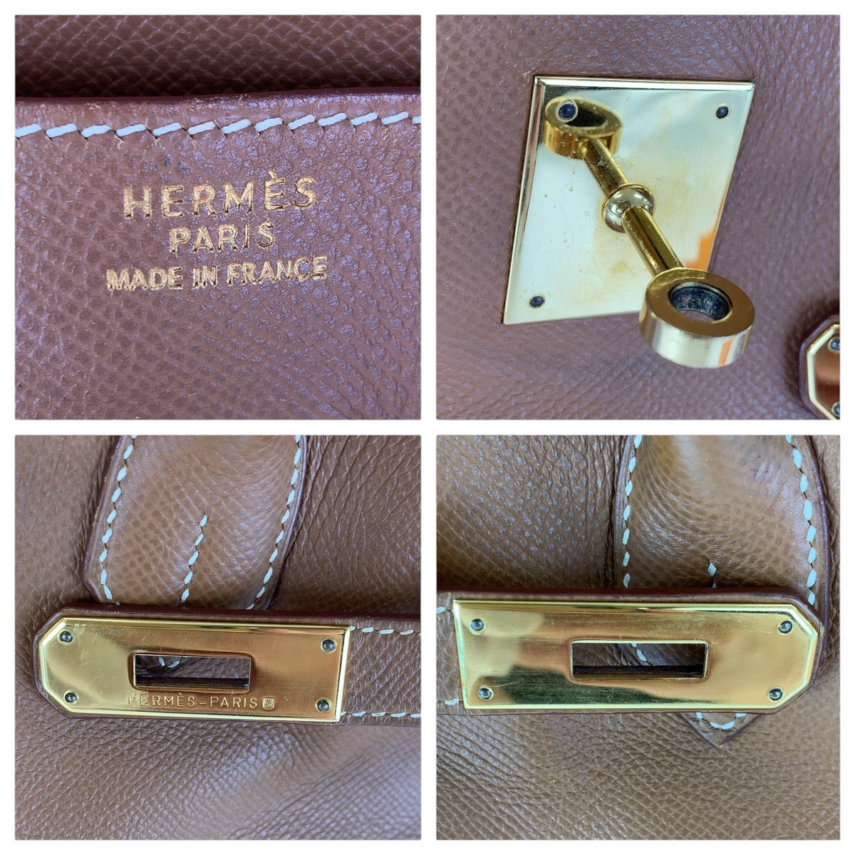 16650
HERMES エルメス ヴィンテージ バーキン 35 ゴールド ブラウン ゴールド金具 クシュベル ハンドバッグ トートバッグ ◻︎A刻印  レディース