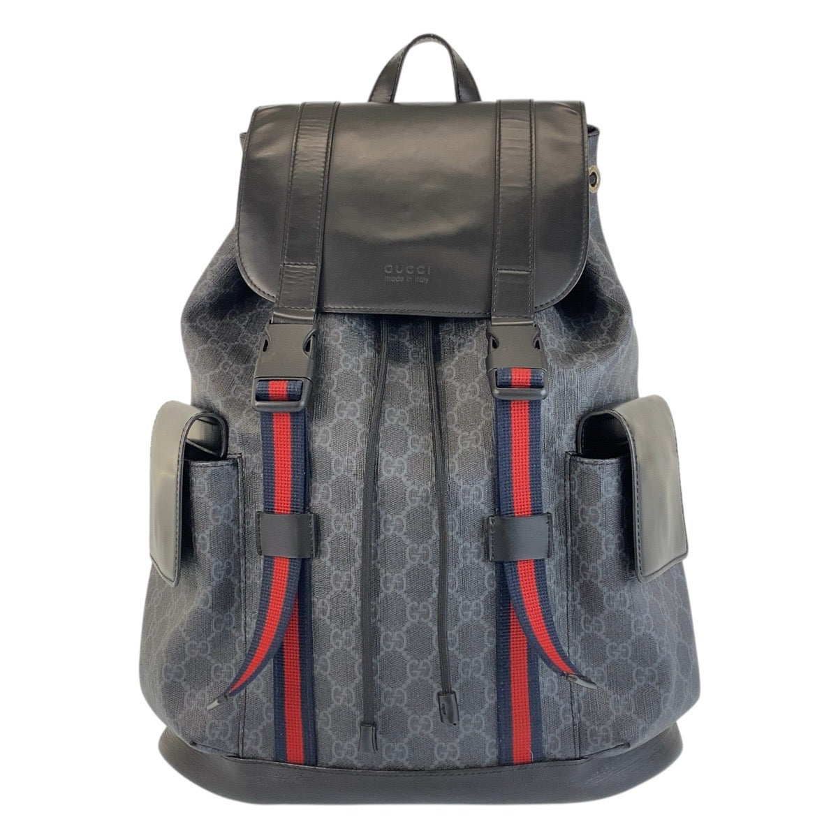 16651
GUCCI グッチ シェリーライン ブラック 黒 シルバー金具 GGスプリームキャンバス / レザー 495563 リュックサック バックパック  メンズ ABP130