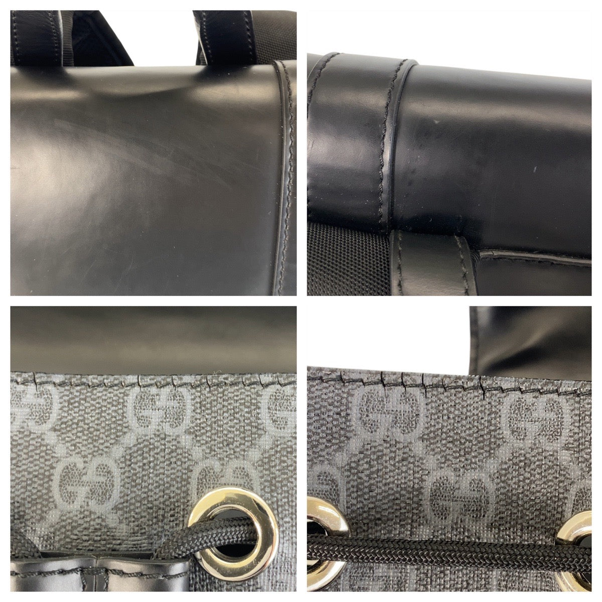 16651
GUCCI グッチ シェリーライン ブラック 黒 シルバー金具 GGスプリームキャンバス / レザー 495563 リュックサック バックパック  メンズ ABP130