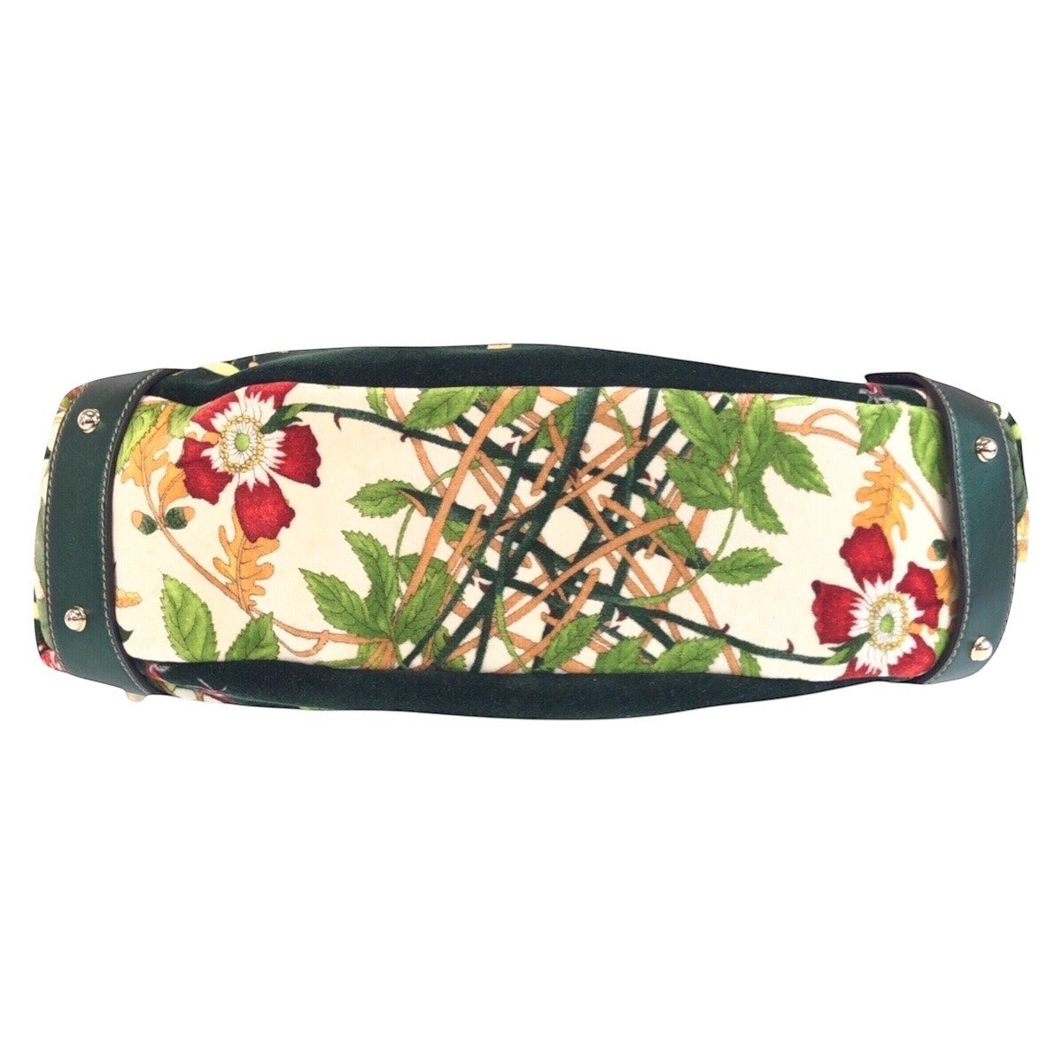 16657
GUCCI グッチ ホースビット フローラルプリント グリーン マルチカラー シルバー金具 ベロア / レザー 137621 トートバッグ ショルダーバッグ  レディース ABP69