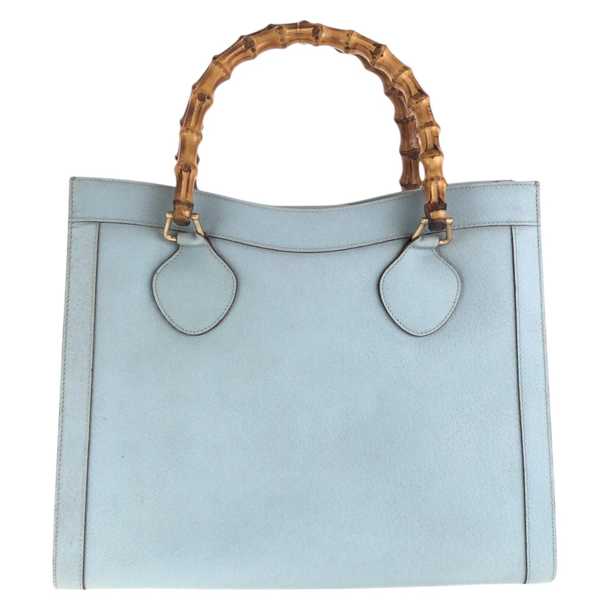 16658
GUCCI グッチ ヴィンテージ バンブー ダイアナ ライトブルー ゴールド金具 レザー 002 8260 トートバッグ ハンドバッグ  レディース