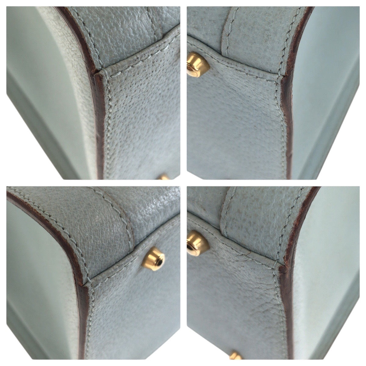 16658
GUCCI グッチ ヴィンテージ バンブー ダイアナ ライトブルー ゴールド金具 レザー 002 8260 トートバッグ ハンドバッグ  レディース