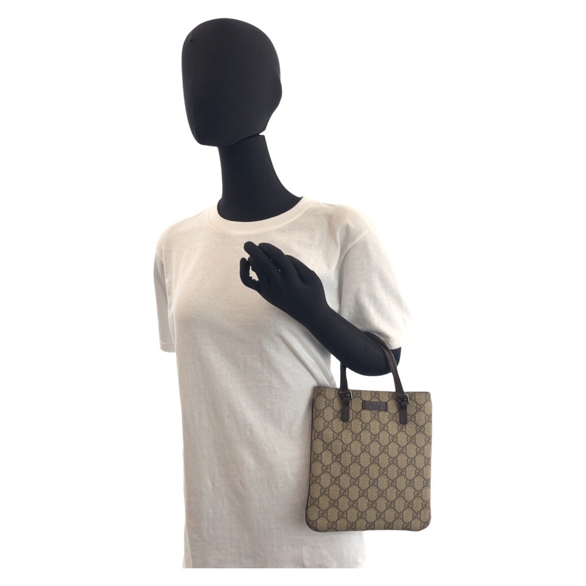 16659
GUCCI グッチ ベージュ ブラウン GGスプリームキャンバス / レザー 114600 トートバッグ ハンドバッグ  レディース
