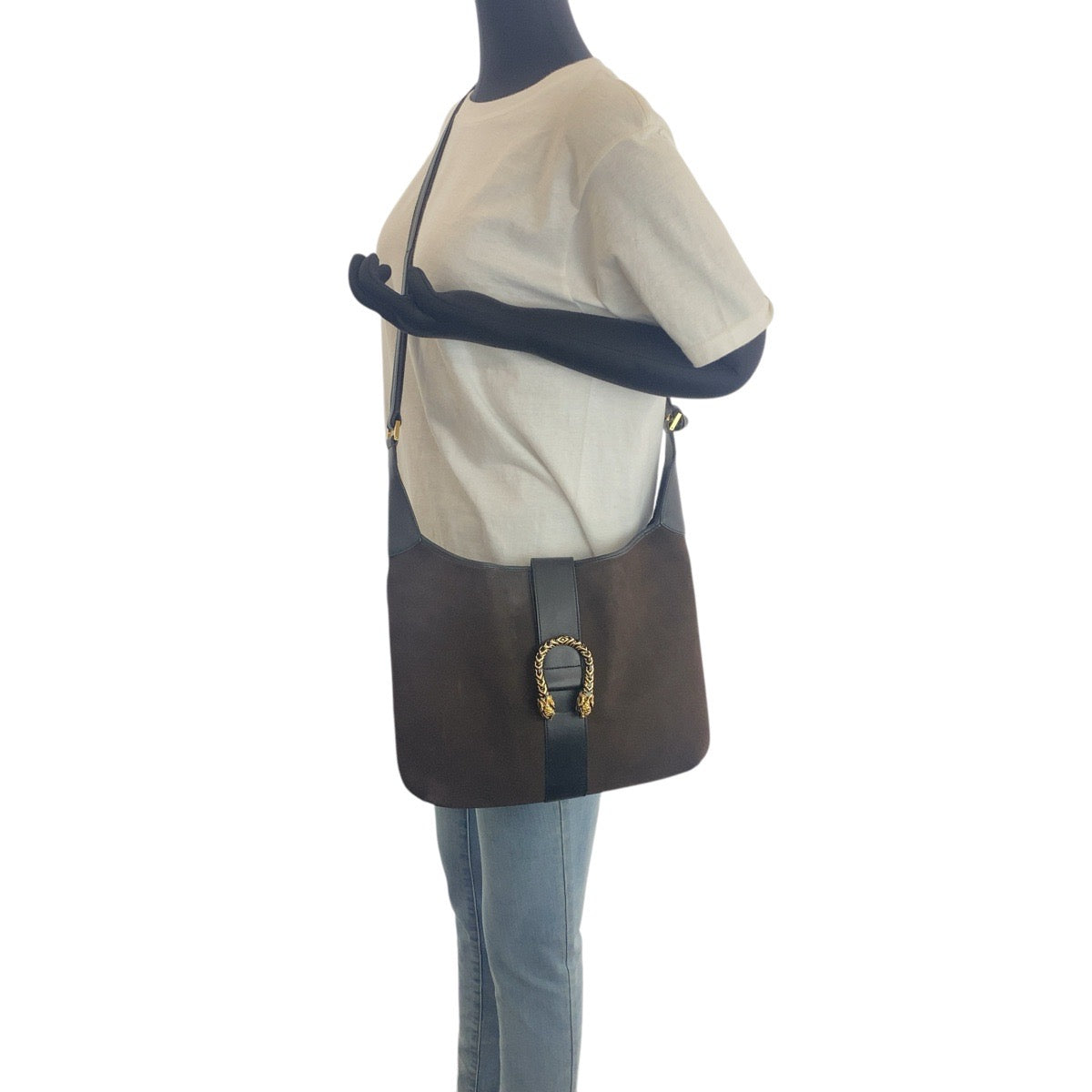 16662
GUCCI グッチ デュオニソス ブラウン ゴールド金具 スウェード / レザー 001 4067 ショルダーバッグ  レディース