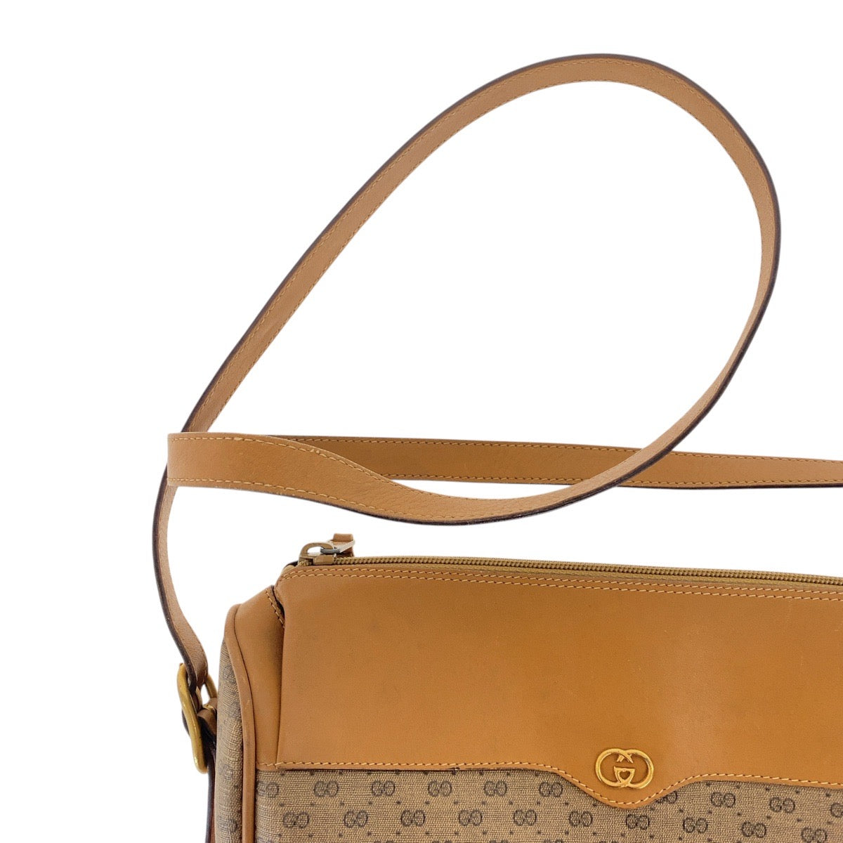16666
GUCCI グッチ ヴィンテージ オールドグッチ マイクロGG ブラウン ゴールド金具 GGスプリームキャンバス / レザー 001 115 4001 ショルダーバッグ ポシェット  レディース AB28