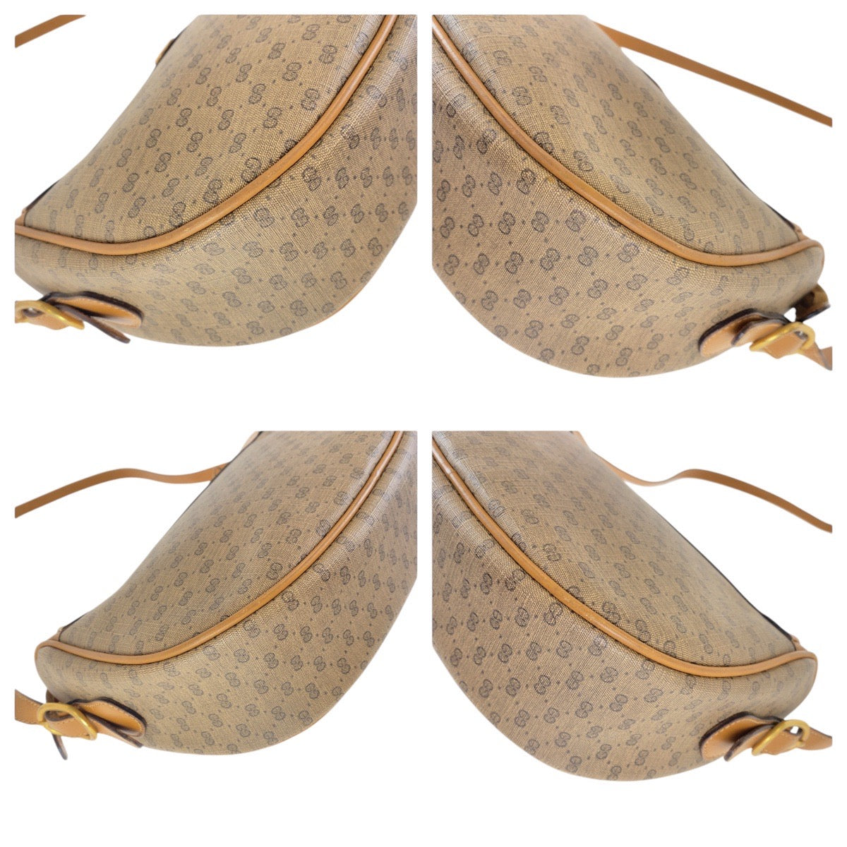 16666
GUCCI グッチ ヴィンテージ オールドグッチ マイクロGG ブラウン ゴールド金具 GGスプリームキャンバス / レザー 001 115 4001 ショルダーバッグ ポシェット  レディース AB28