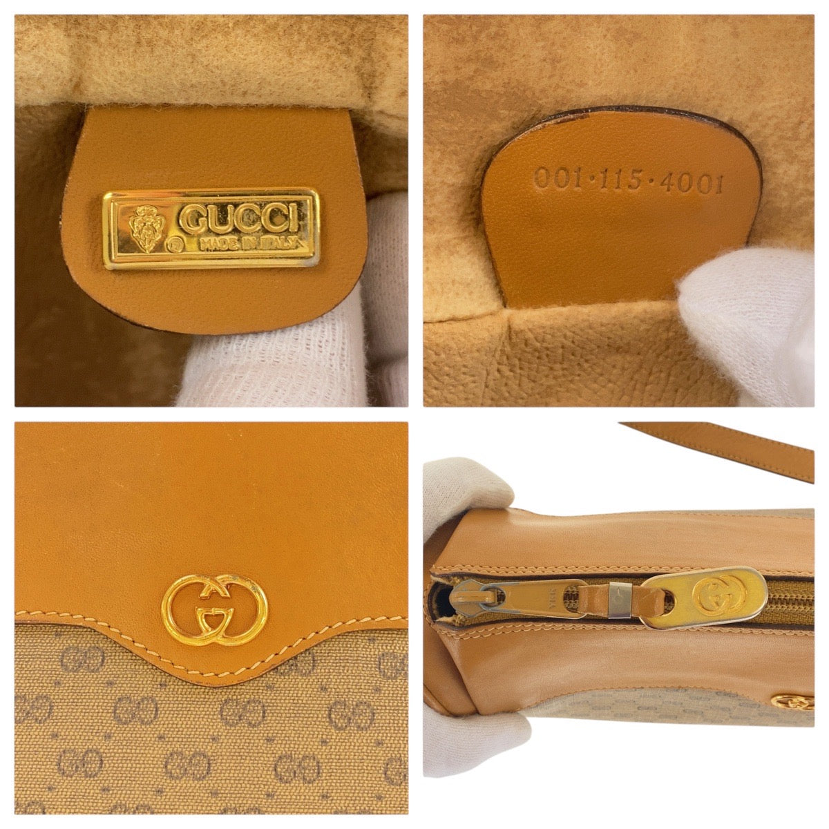 16666
GUCCI グッチ ヴィンテージ オールドグッチ マイクロGG ブラウン ゴールド金具 GGスプリームキャンバス / レザー 001 115 4001 ショルダーバッグ ポシェット  レディース AB28
