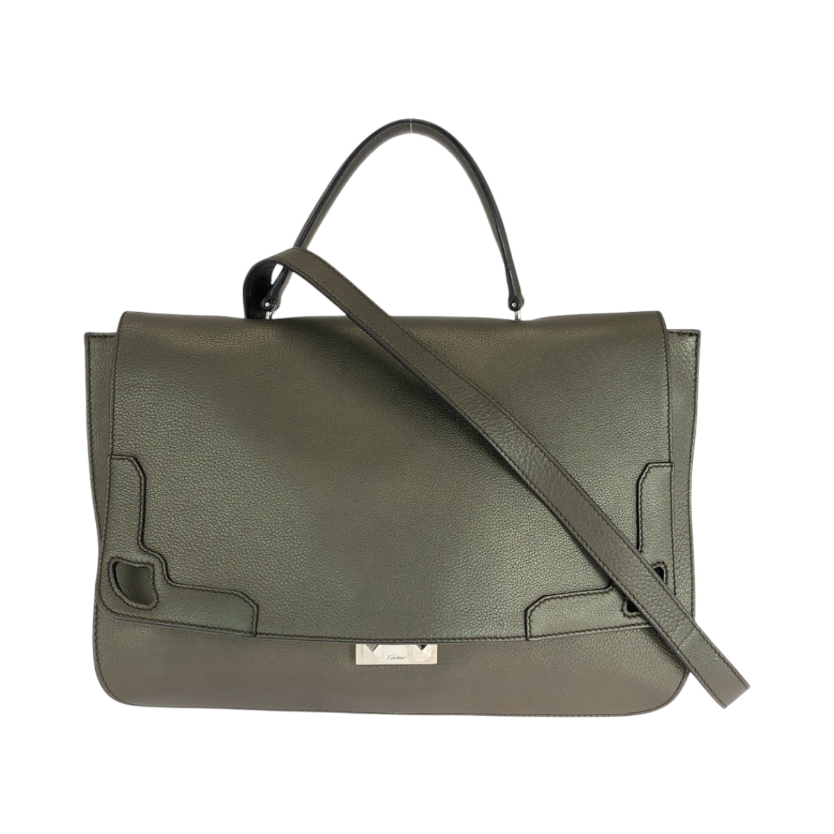 16668
CARTIER カルティエ マルチェロ ドゥ カルティエ ブラウン シルバー金具 レザー L1001529 ショルダーバッグ ハンドバッグ 2way  レディース ABP54