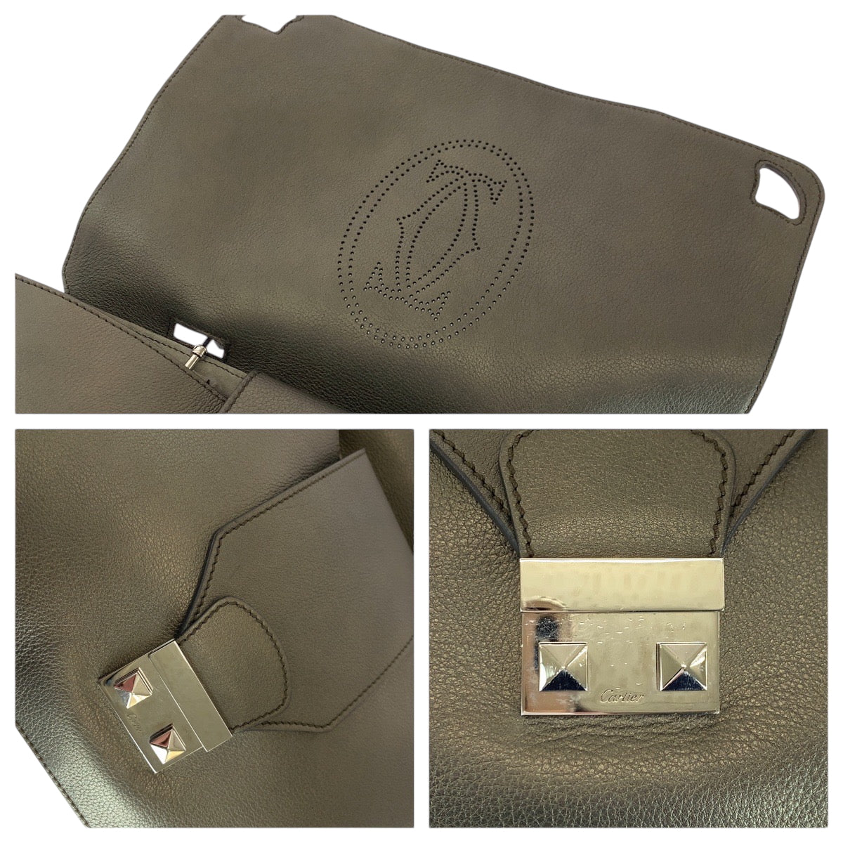 16668
CARTIER カルティエ マルチェロ ドゥ カルティエ ブラウン シルバー金具 レザー L1001529 ショルダーバッグ ハンドバッグ 2way  レディース ABP54