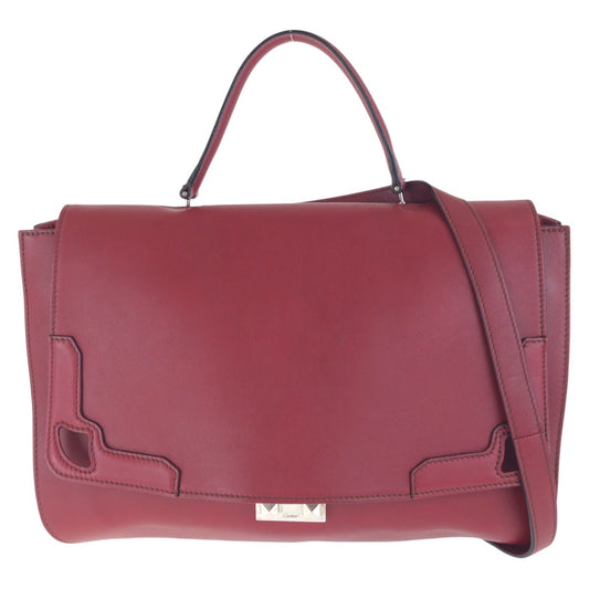 16669
CARTIER カルティエ マルチェロ ドゥ カルティエ サッチェルバッグ ワインレッド ボルドー シルバー金具 レザー ハンドバッグ ショルダーバッグ 2way  レディース ABP55