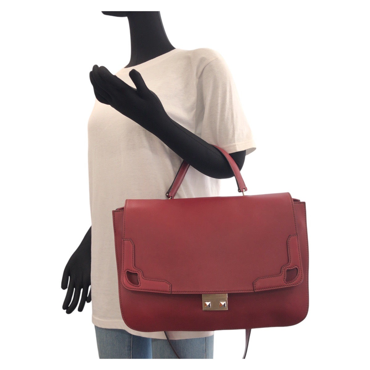 16669
CARTIER カルティエ マルチェロ ドゥ カルティエ サッチェルバッグ ワインレッド ボルドー シルバー金具 レザー ハンドバッグ ショルダーバッグ 2way  レディース ABP55