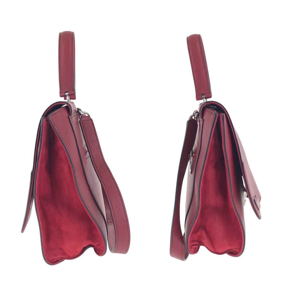 16669
CARTIER カルティエ マルチェロ ドゥ カルティエ サッチェルバッグ ワインレッド ボルドー シルバー金具 レザー ハンドバッグ ショルダーバッグ 2way  レディース ABP55