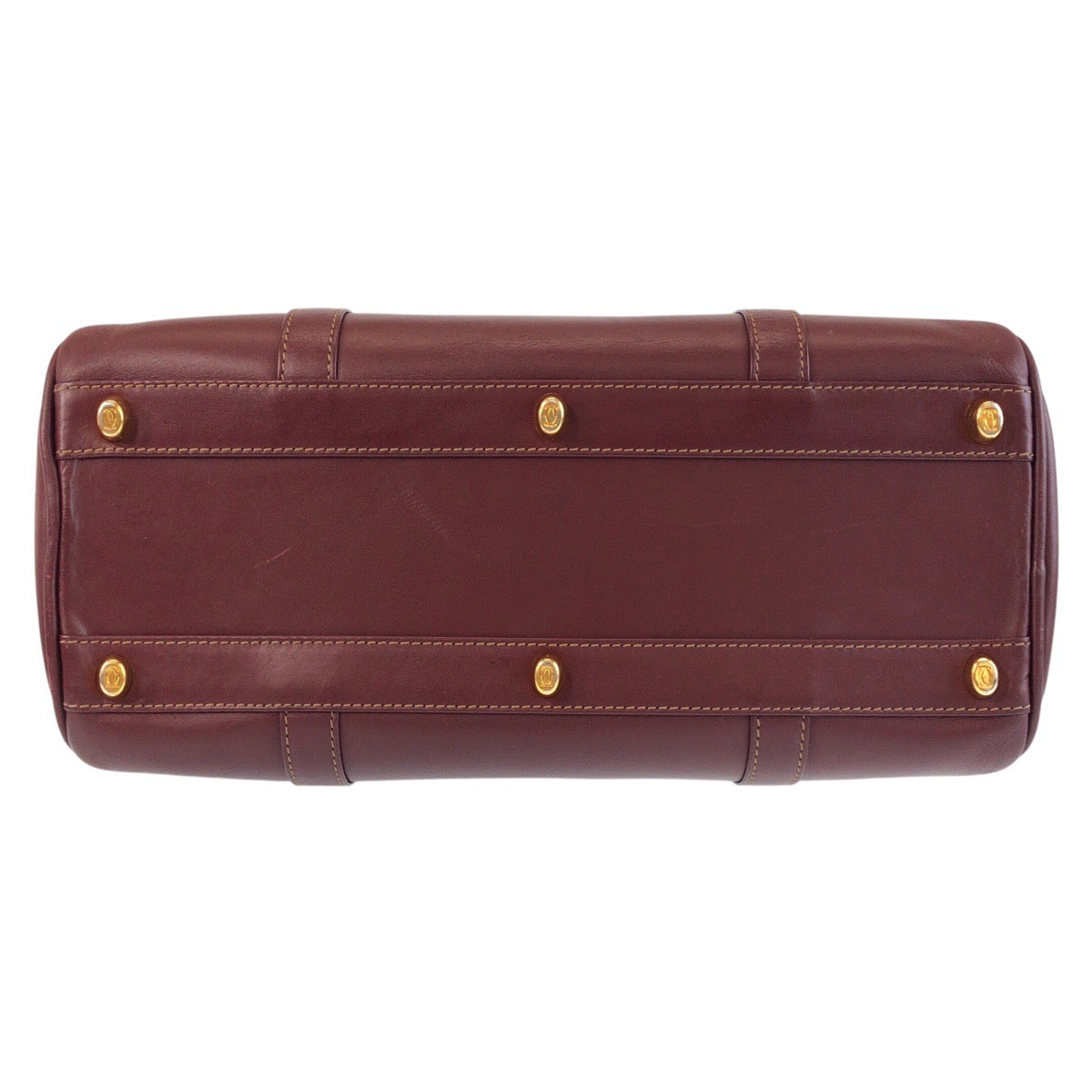 16670
CARTIER カルティエ マストライン ボルドー ゴールド金具 レザー ハンドバッグ ボストンバッグ  レディース