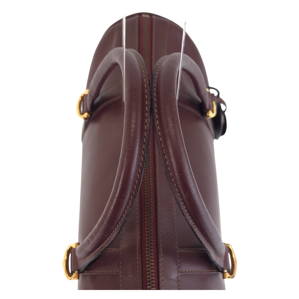 16670
CARTIER カルティエ マストライン ボルドー ゴールド金具 レザー ハンドバッグ ボストンバッグ  レディース