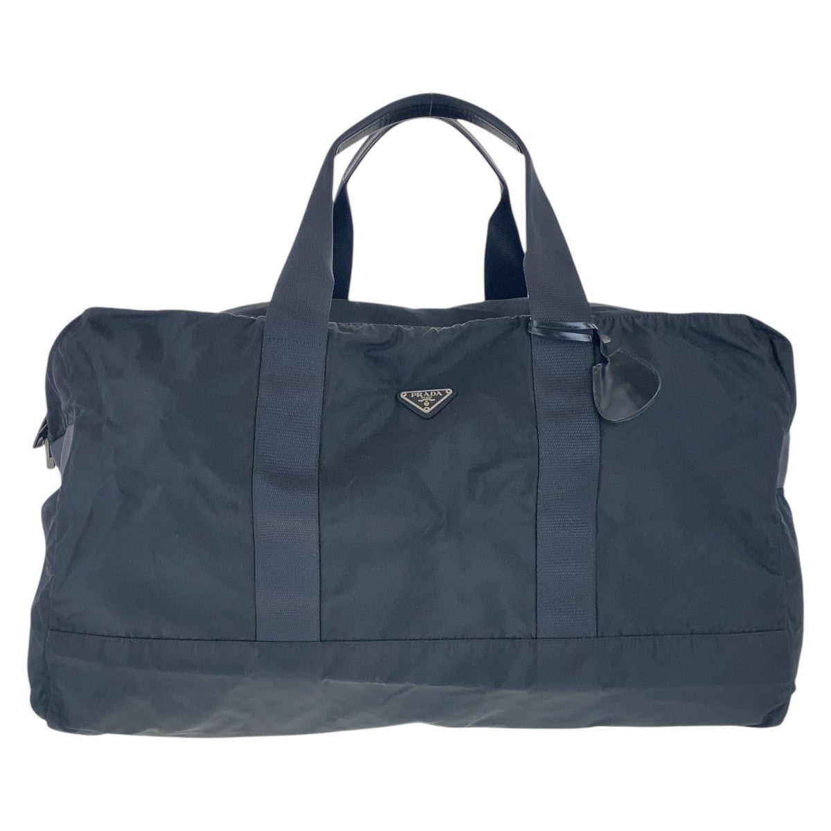 16673
PRADA プラダ テスート 三角ロゴプレート ブラック 黒 シルバー金具 ナイロン ボストンバッグ 男女兼用  レディース AB36