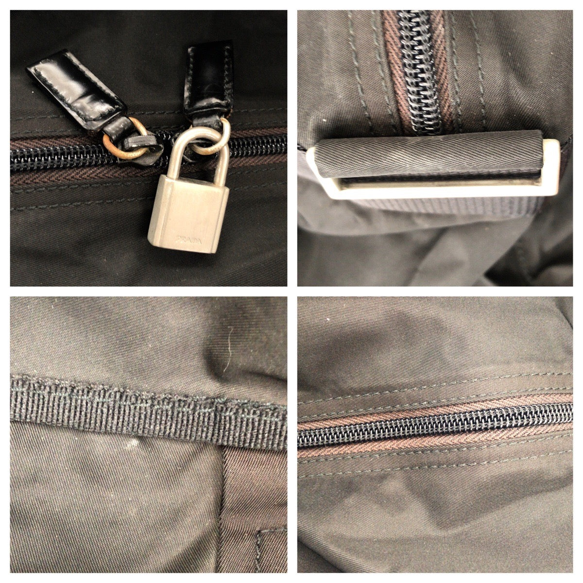 16673
PRADA プラダ テスート 三角ロゴプレート ブラック 黒 シルバー金具 ナイロン ボストンバッグ 男女兼用  レディース AB36