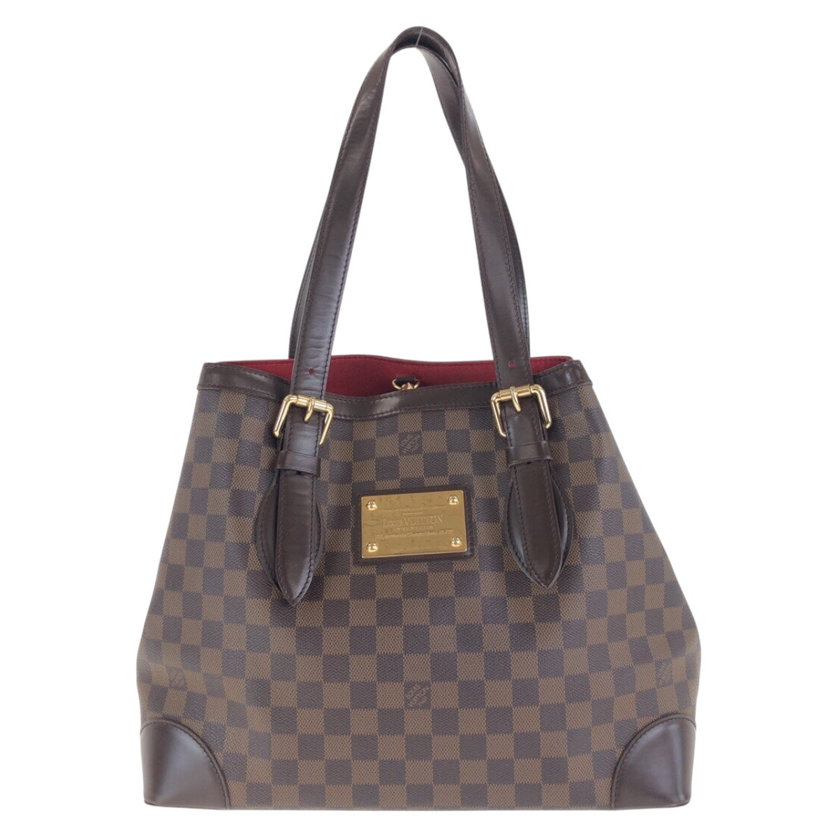 16674
LOUIS VUITTON ルイヴィトン ダミエ ハムステッド MM ブラウン ゴールド金具 PVC / レザー N51204 トートバッグ ショルダーバッグ  レディース ABP67