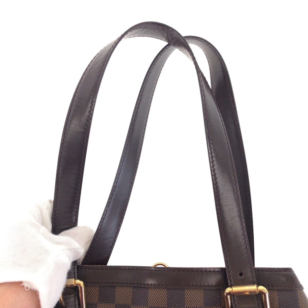 16674
LOUIS VUITTON ルイヴィトン ダミエ ハムステッド MM ブラウン ゴールド金具 PVC / レザー N51204 トートバッグ ショルダーバッグ  レディース ABP67
