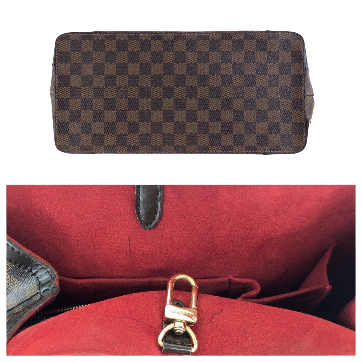 16674
LOUIS VUITTON ルイヴィトン ダミエ ハムステッド MM ブラウン ゴールド金具 PVC / レザー N51204 トートバッグ ショルダーバッグ  レディース ABP67
