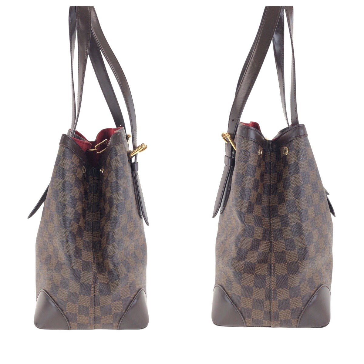 16674
LOUIS VUITTON ルイヴィトン ダミエ ハムステッド MM ブラウン ゴールド金具 PVC / レザー N51204 トートバッグ ショルダーバッグ  レディース ABP67