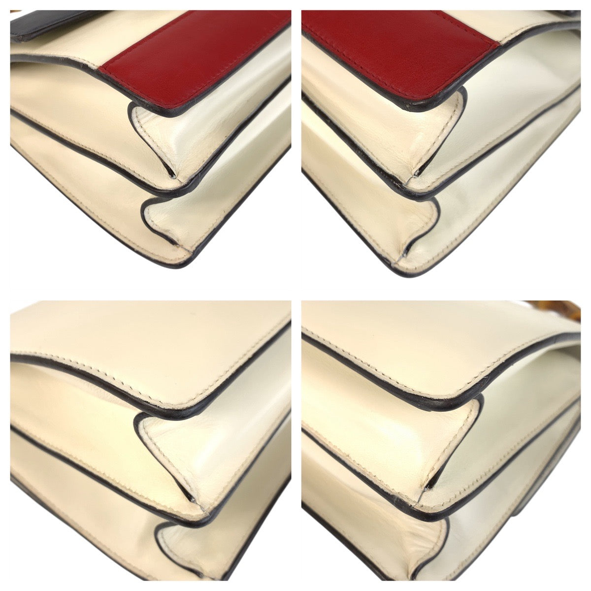 16676
GUCCI グッチ デュオニソス バンブー ホワイト ネイビー レッド ゴールド金具 レザー 448075 ハンドバッグ ショルダーバッグ 2way  レディース AB71