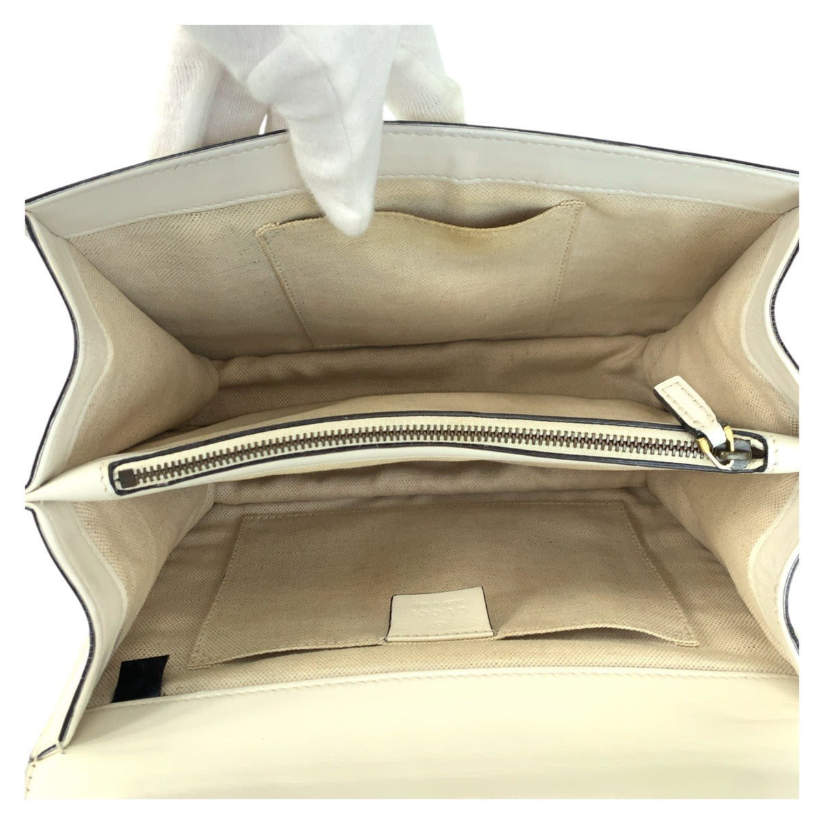 16676
GUCCI グッチ デュオニソス バンブー ホワイト ネイビー レッド ゴールド金具 レザー 448075 ハンドバッグ ショルダーバッグ 2way レディース AB71