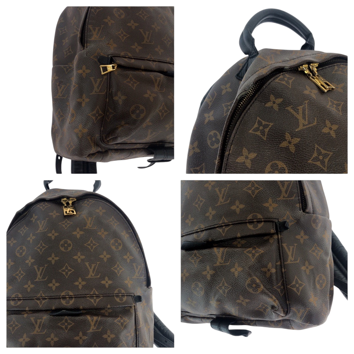 16677
LOUIS VUITTON ルイヴィトン モノグラム マカサー パームスプリングス バックパックMM ブラウン ゴールド金具 PVC M41561 リュックサック バックパック レディース B75
