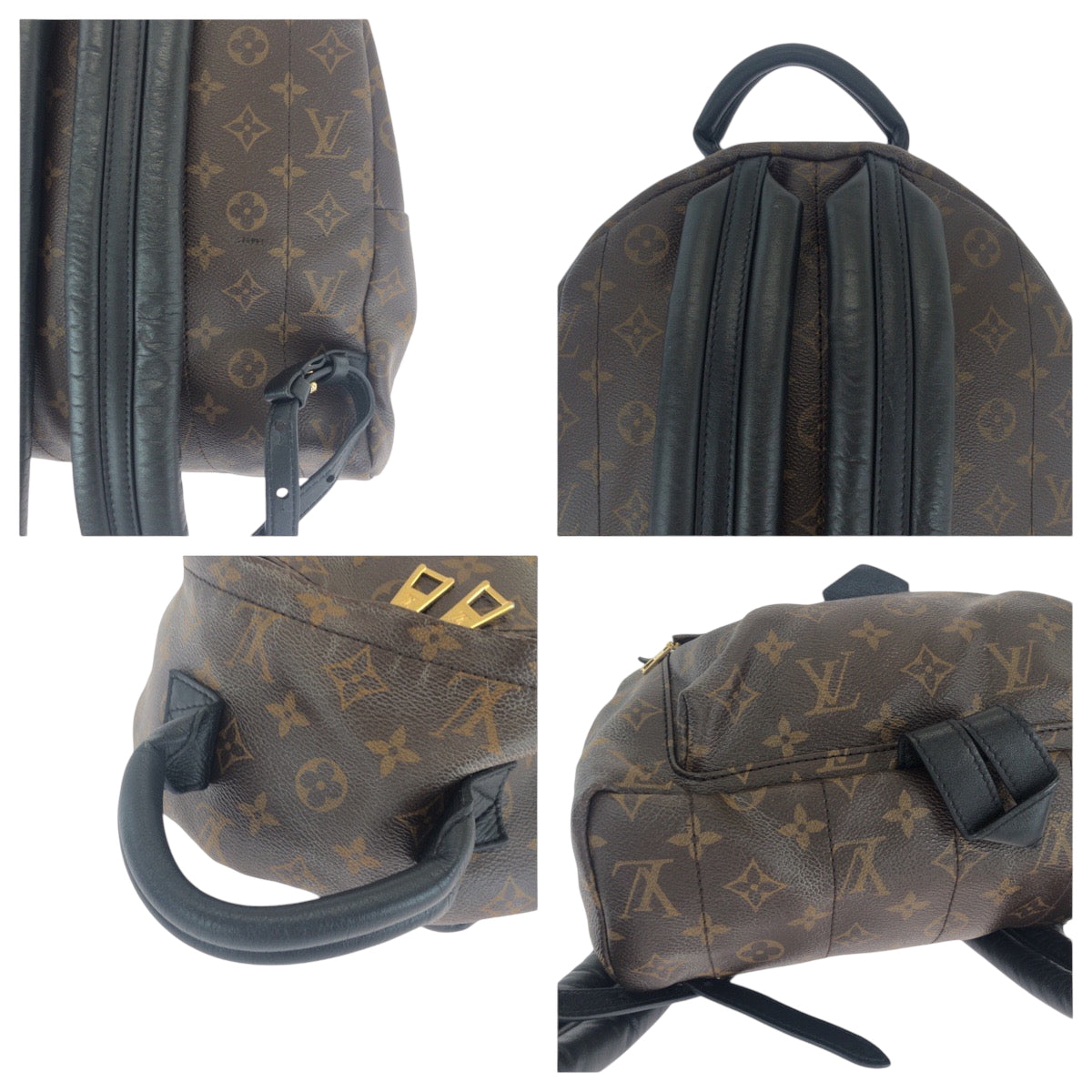 16677
LOUIS VUITTON ルイヴィトン モノグラム マカサー パームスプリングス バックパックMM ブラウン ゴールド金具 PVC M41561 リュックサック バックパック レディース B75
