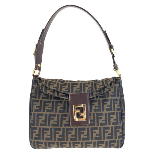 16678
FENDI フェンディ ズッカ ブラウン ゴールド金具 キャンバス / レザー ショルダーバッグ  レディース