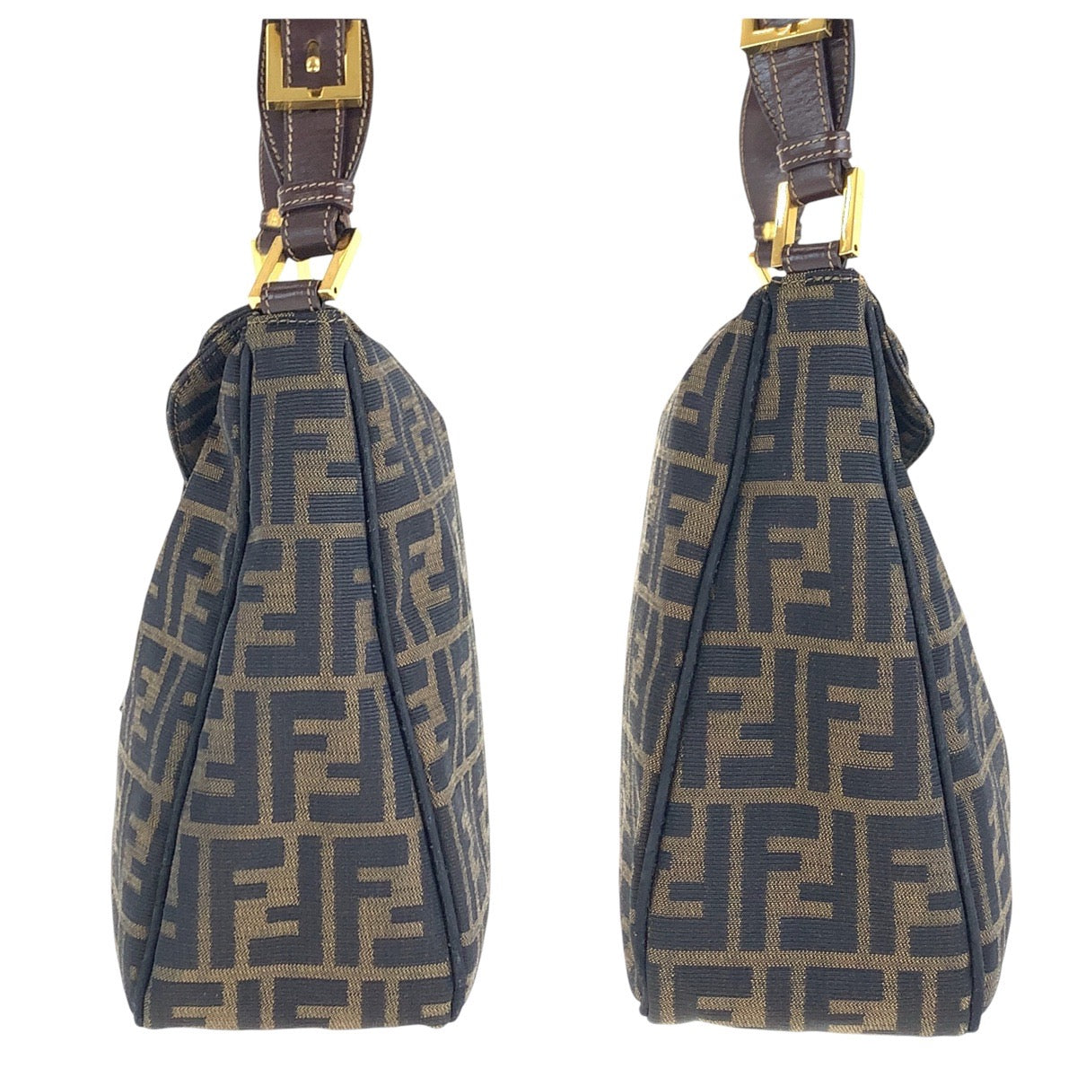 16678
FENDI フェンディ ズッカ ブラウン ゴールド金具 キャンバス / レザー ショルダーバッグ  レディース