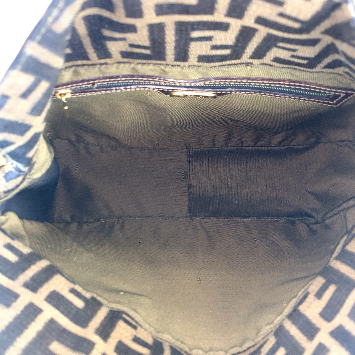 16678
FENDI フェンディ ズッカ ブラウン ゴールド金具 キャンバス / レザー ショルダーバッグ  レディース