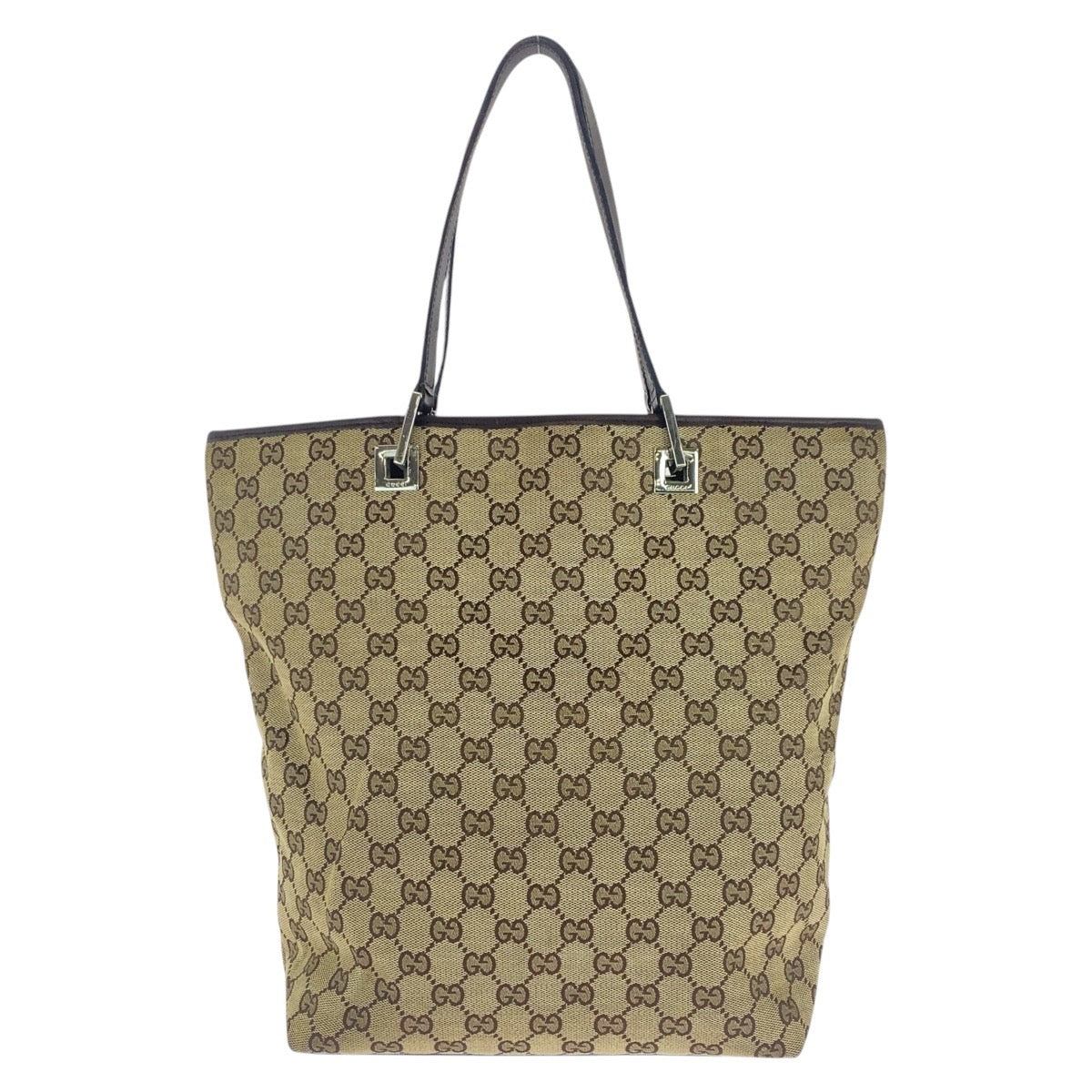16686
GUCCI グッチ ベージュ ブラウン ゴールド金具 GGキャンバス / レザー 31243 トートバッグ ショルダーバッグ  レディース AB25