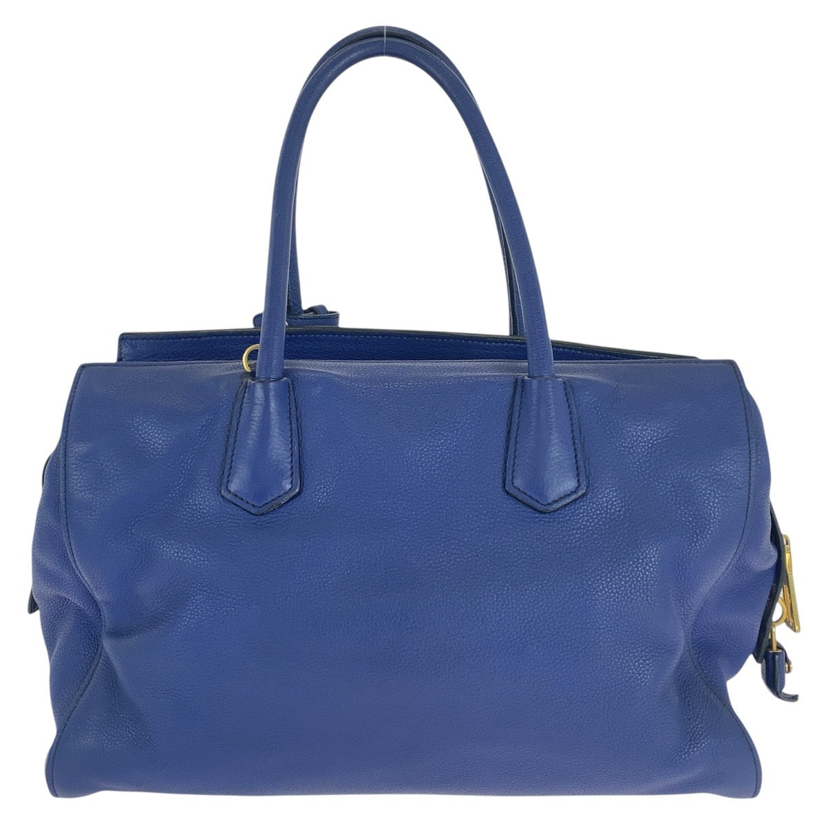 16688
PRADA プラダ ヴィッテログレイン 三角ロゴプレート ブルー ゴールド金具 レザー ハンドバッグ ショルダーバッグ 2way レディース ABP68