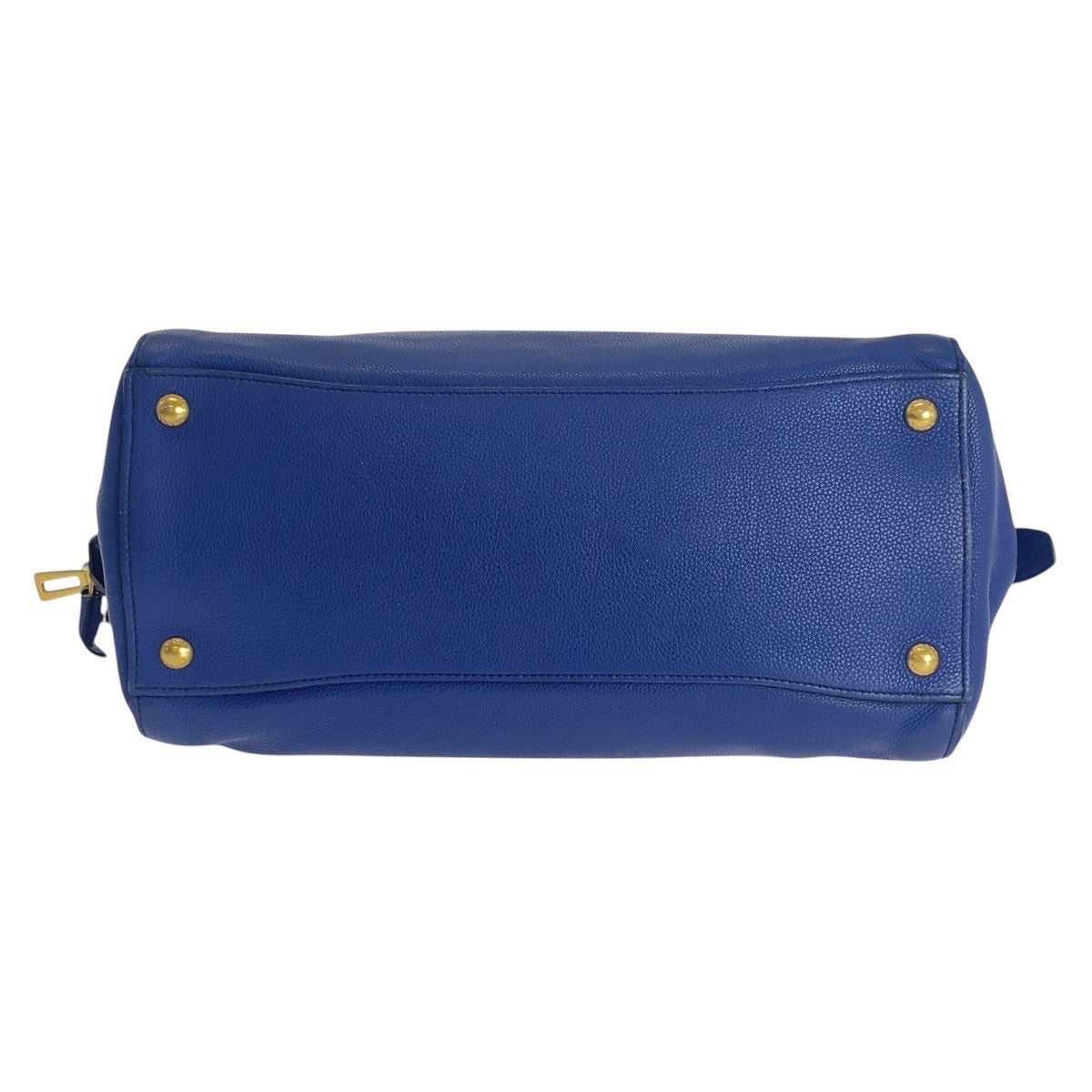 16688
PRADA プラダ ヴィッテログレイン 三角ロゴプレート ブルー ゴールド金具 レザー ハンドバッグ ショルダーバッグ 2way レディース ABP68