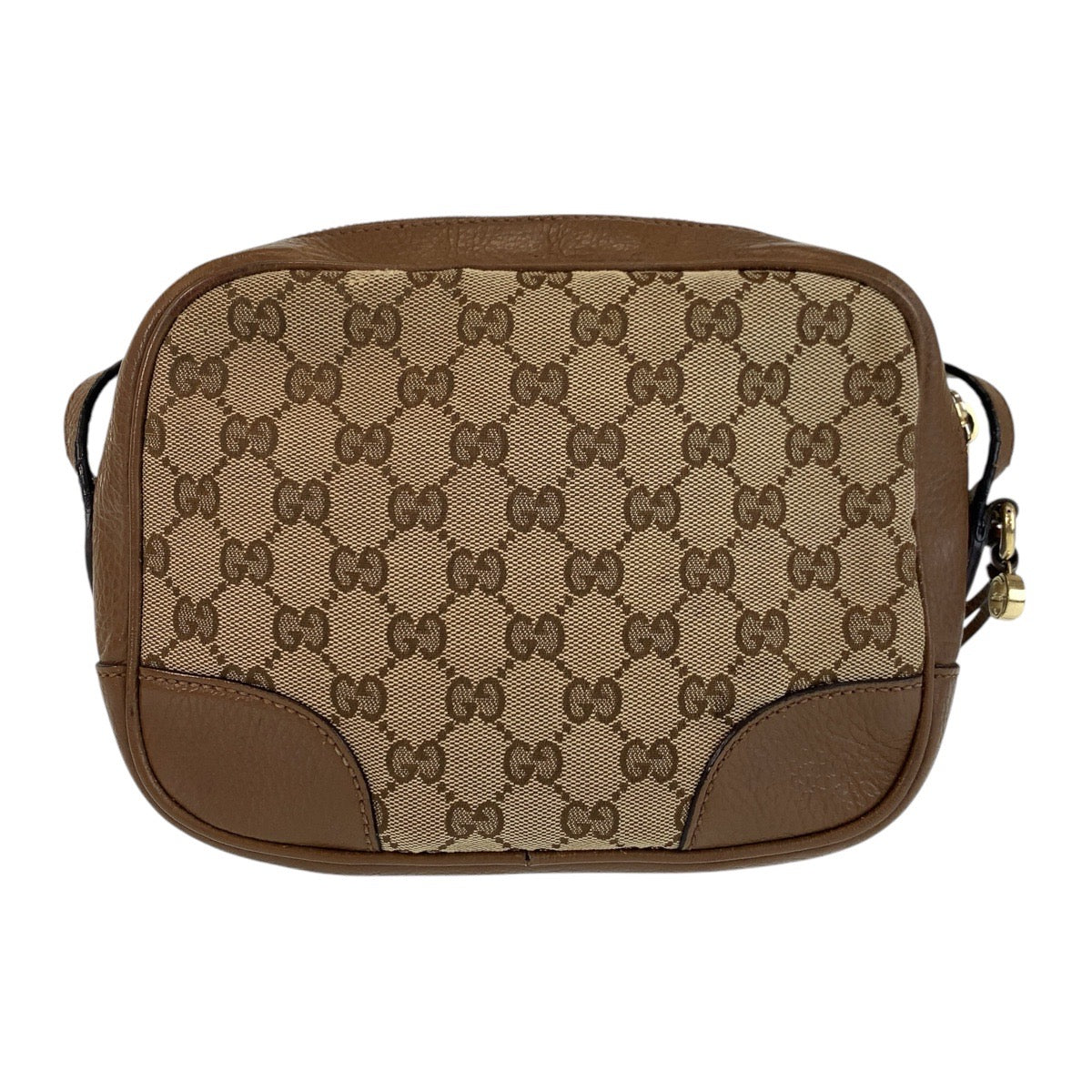 16689
GUCCI グッチ ベージュ ブラウン ゴールド金具 GGキャンバス / レザー 449413 ショルダーバッグ ポシェット  レディース AB42