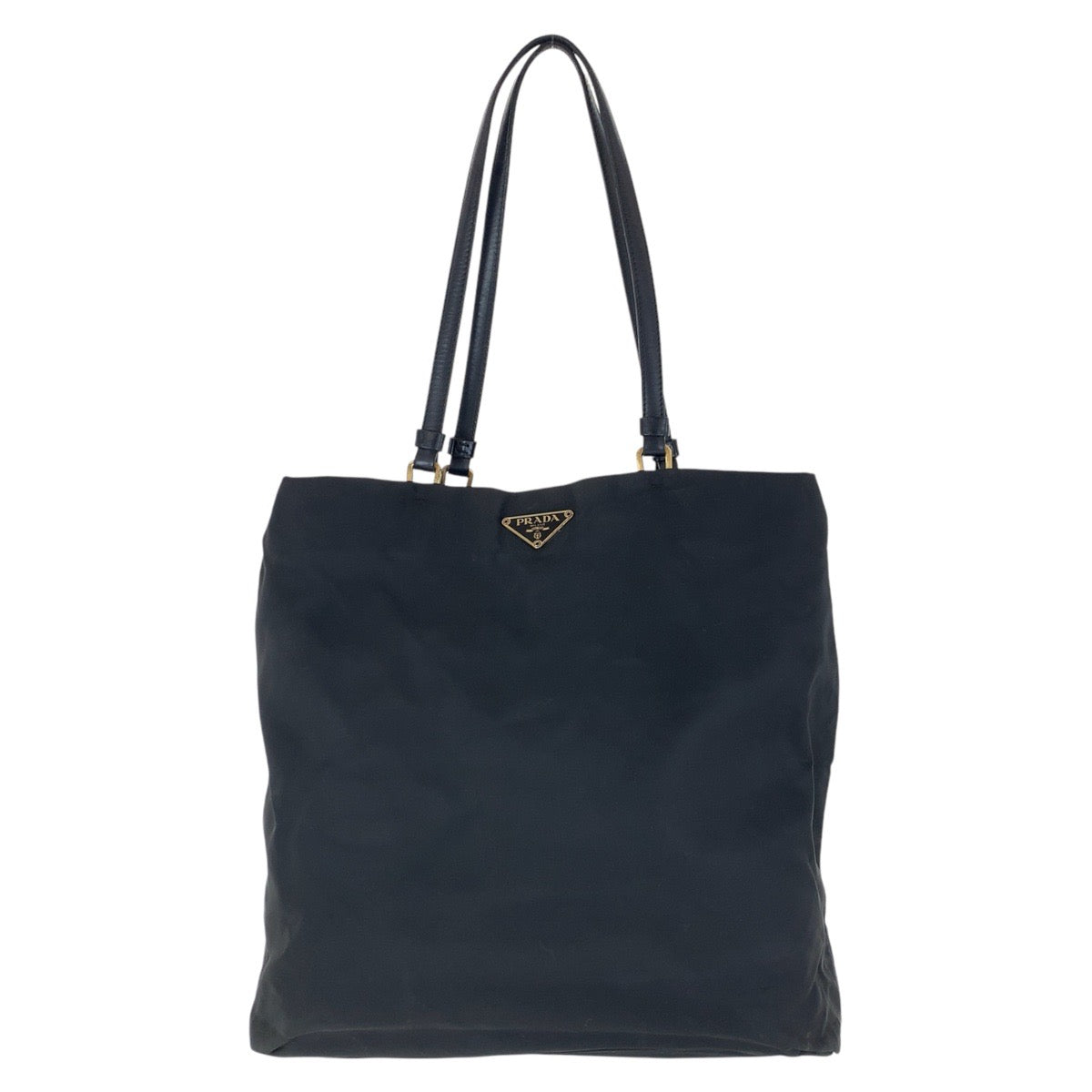 16690
PRADA プラダ テスート 三角ロゴプレート ブラック 黒 ゴールド金具 ナイロン / レザー トートバッグ ショルダーバッグ   レディース AB30