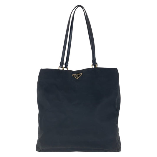 16690
PRADA プラダ テスート 三角ロゴプレート ブラック 黒 ゴールド金具 ナイロン / レザー トートバッグ ショルダーバッグ   レディース AB30
