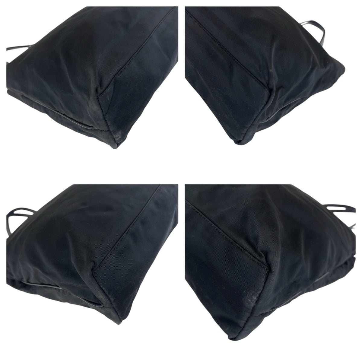 16690
PRADA プラダ テスート 三角ロゴプレート ブラック 黒 ゴールド金具 ナイロン / レザー トートバッグ ショルダーバッグ   レディース AB30