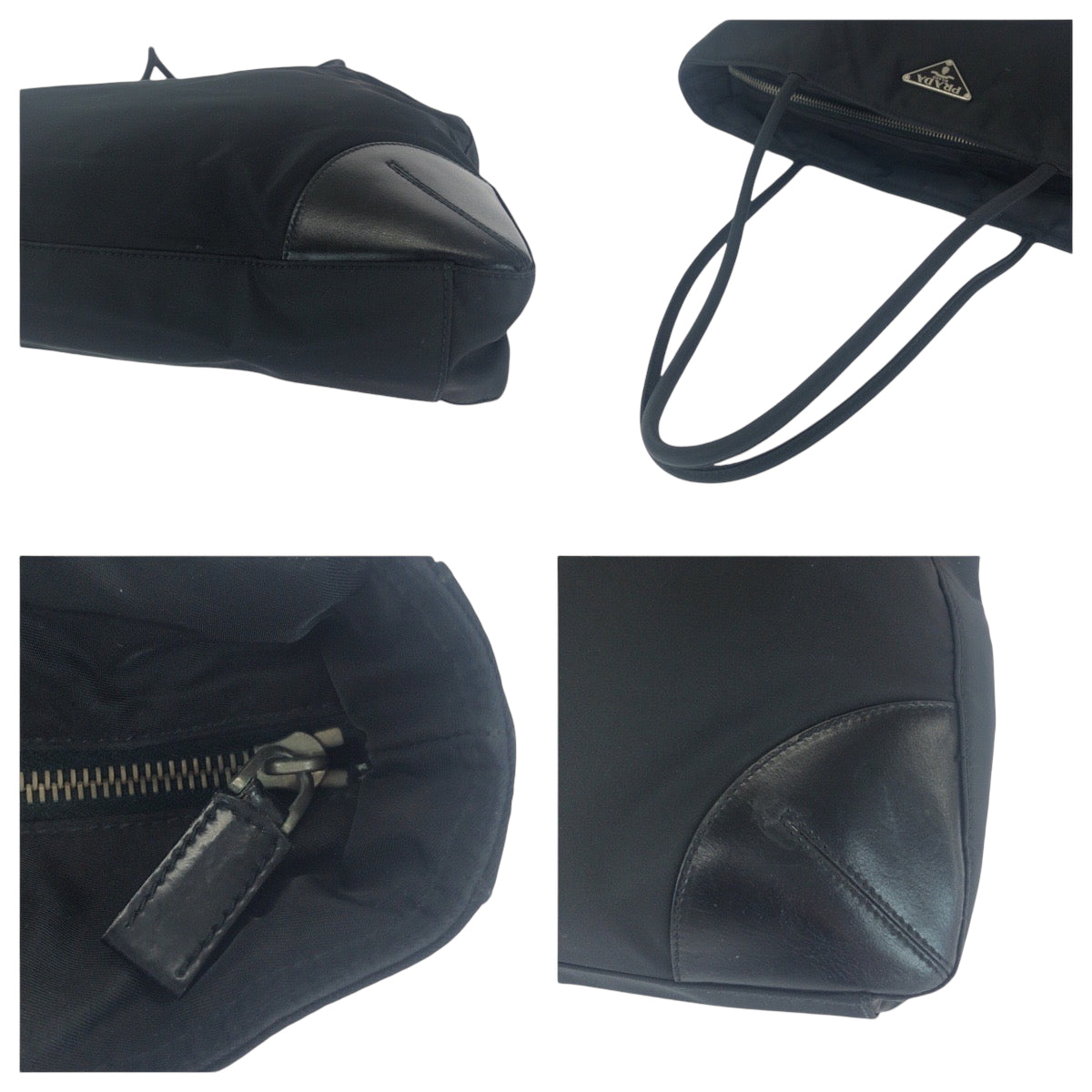 16691
PRADA プラダ テスート 三角ロゴプレート ブラック 黒 シルバー金具 ナイロン BN0686 トートバッグ ショルダーバッグ  レディース ABP30