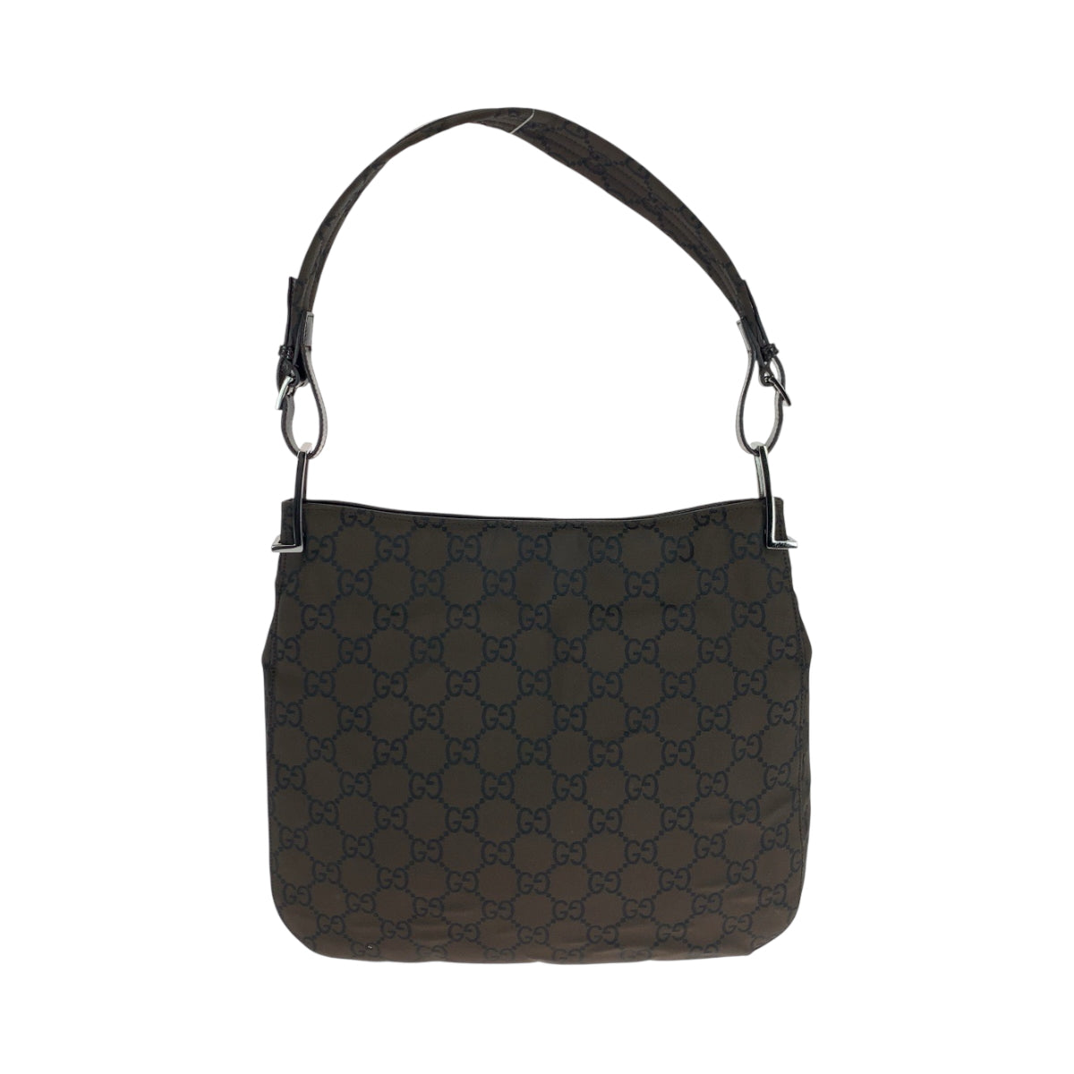 16693
GUCCI グッチ GG柄 ダークブラウン シルバー金具 ナイロン 001 3166 ショルダーバッグ レディース AB25