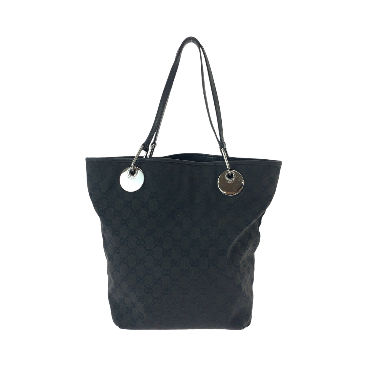 16694
GUCCI グッチ ブラック 黒 シルバー金具 GGキャンバス 120836 トートバッグ ショルダーバッグ  レディース AB26