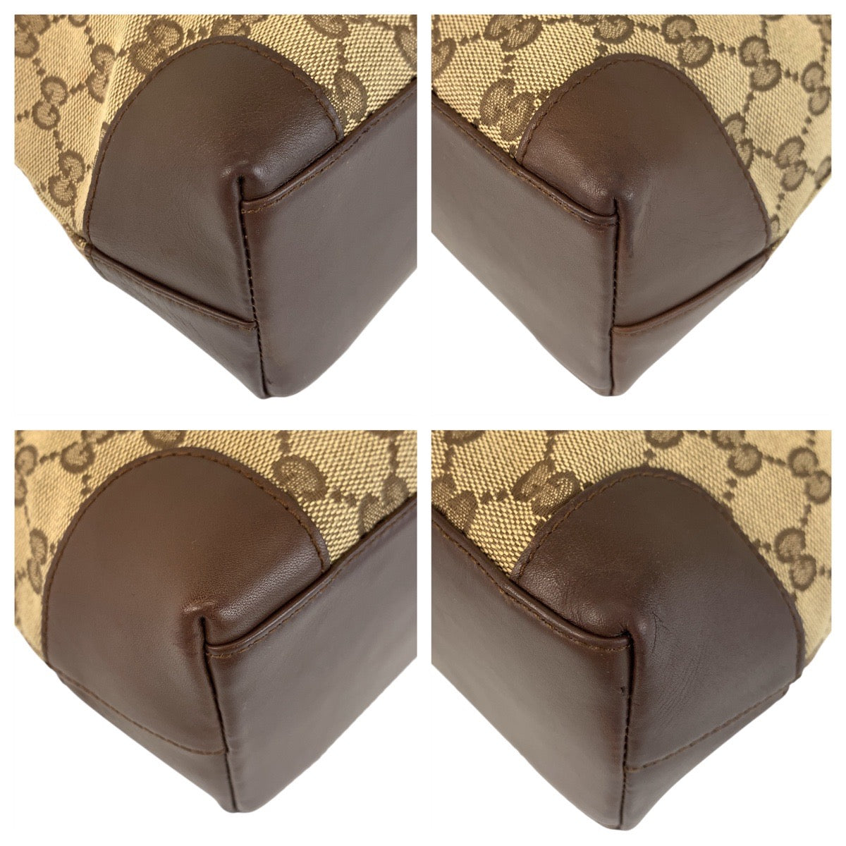 16696
GUCCI グッチ ベージュ ブラウン ゴールド金具 GGキャンバス / レザー 002 1119 トートバッグ ショルダーバッグ  レディース